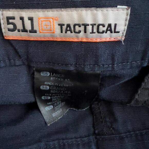 5.11 Tactical Pants Mens Large Cargo Ripstop Pants Navy Blue Black Drawstring - Picture 9 of 11